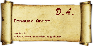Donauer Andor névjegykártya